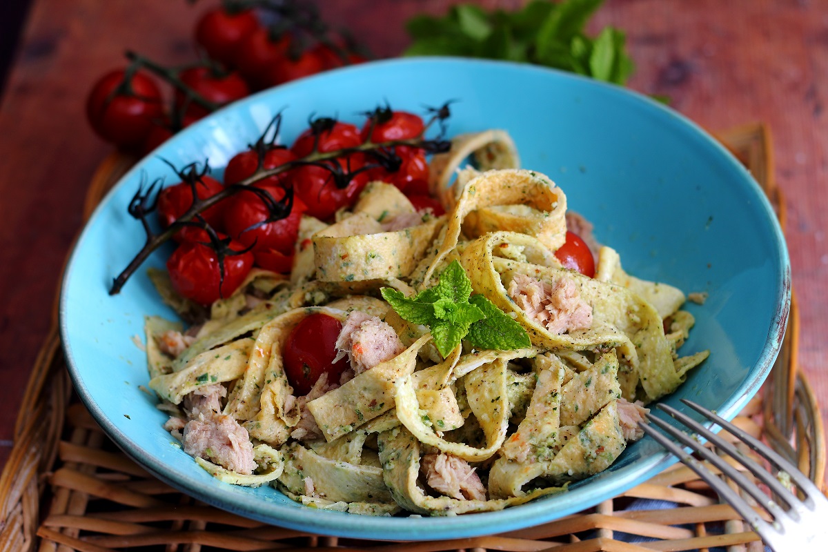 My Foodie Days Tagliatelle di frittata con pesto di zucchine